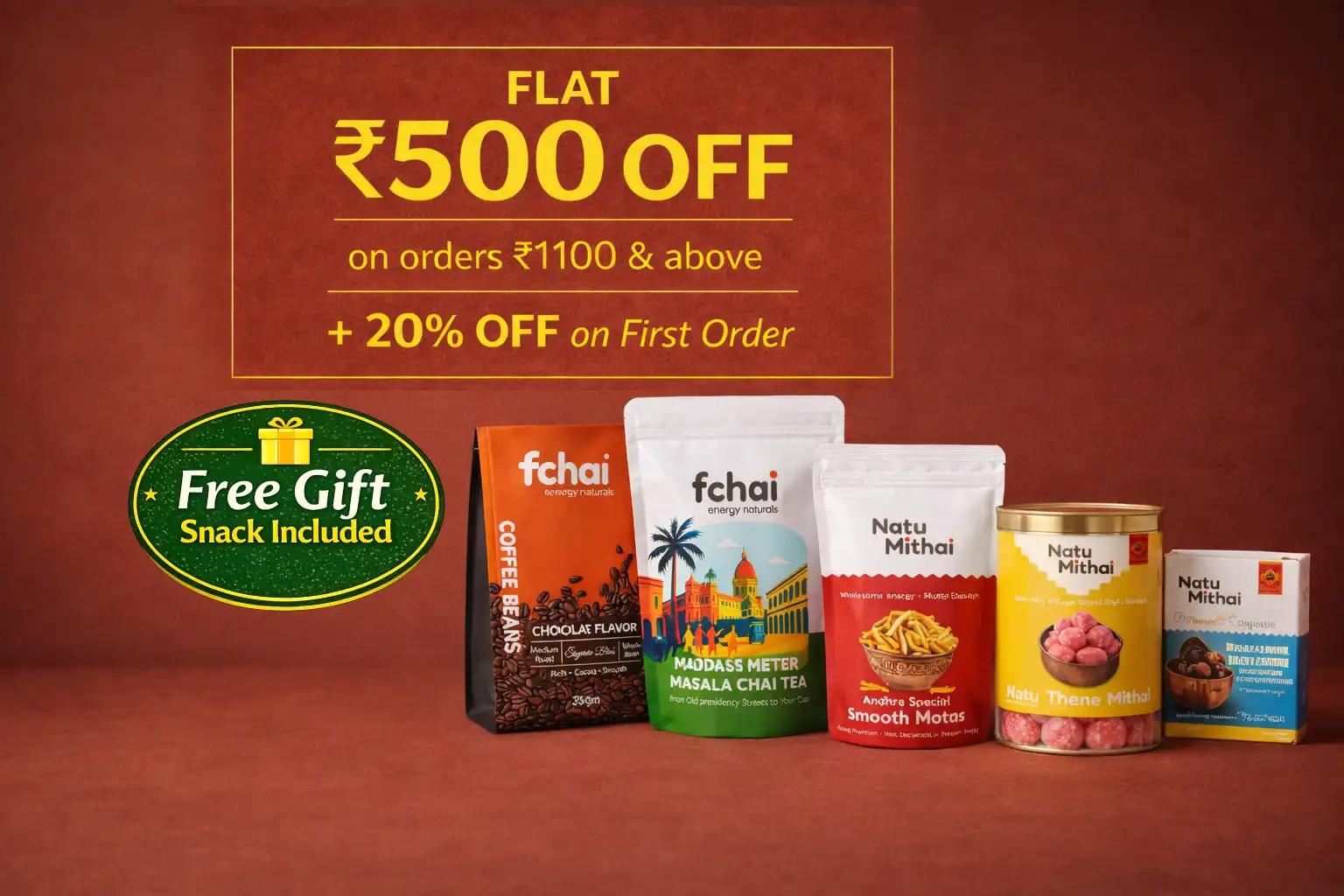 all porduct pouches together places in one image with offer